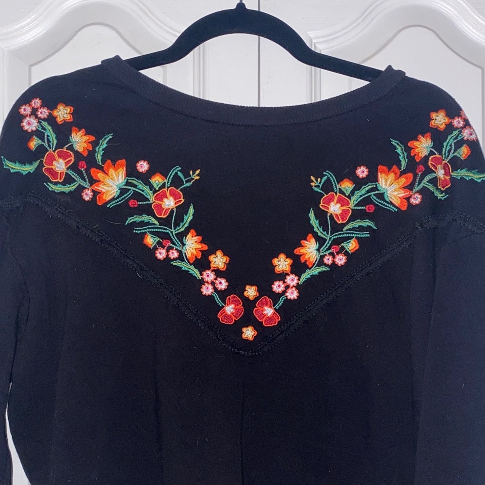 H&M Black Ribbed Collar Top